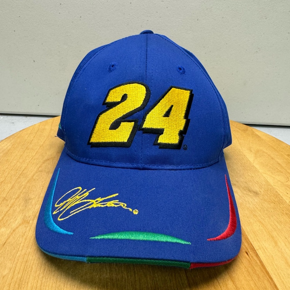 Vintage 90’s Jeff Gordon Signature #24 NASCAR Licensed Blue Snap Back Hat Cap